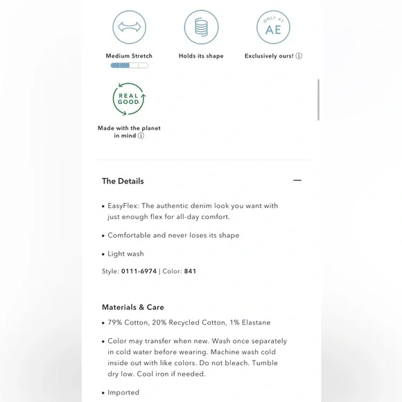 American Eagle AE Easy Flex Original Straight Men’s 32x30  Jeans NWT - Picture 8 of 8